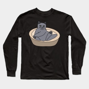 Gray Cat Long Sleeve T-Shirt